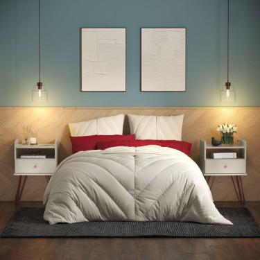 Imagem de Conjunto Mesas de Cabeceira com Gaveta Bill Off White - Patrimar