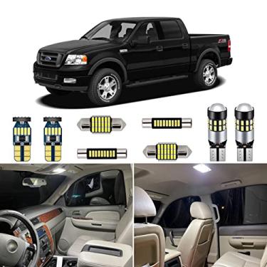 Imagem de AUTOGINE Kit de luzes LED interiores brancas de 11 peças para Ford F150 F-150 2004 2005 2006 2007 2008 Super Bright 6000K Pacote de lâmpadas de LED interiores + Ferramenta de instalação