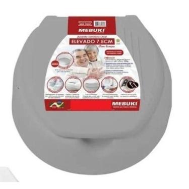 Imagem de Assento Elevado 7,5 Cm Com Tampa Cinza