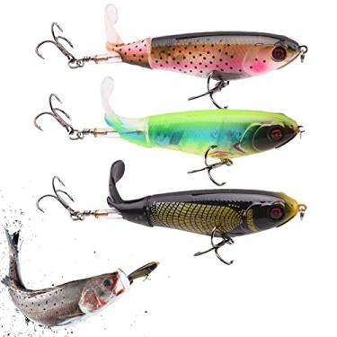 Imagem de Isca Hélice - Top Iscas De Pesca De Água Com Cauda Giratória Flutuante - Kit de isca Whopper para truta, iscas de água superiores com cauda rotativa flutuante para água salgada de água Aocate