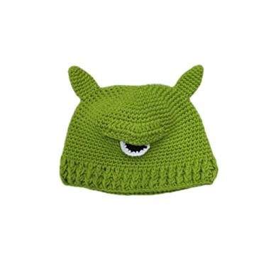 Imagem de WOULDWIN Chapéu Engraçado Shrek de Feito à Mão Unissex Engraçado Chapéu de Malha Halloween Cosplay Prop-9