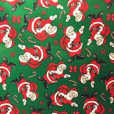 Imagem de Tecido Gorgurinho Papai Noel Fundo Verde - 1,50m de Largura