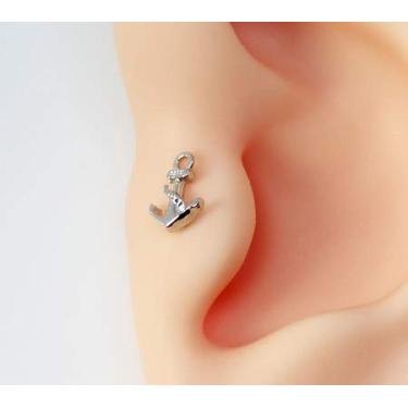 Imagem de Piercing Âncora Folheado a Ouro Branco