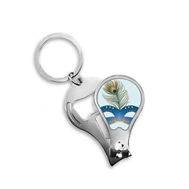 Imagem de Chaveiro abridor de cortador de unhas Happy Carnival of Venice com cabeça azul de penas
