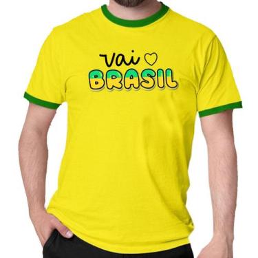 Imagem de Camiseta Vai Brasil Verde E Amarelo Camisa Copa Hexa - Mago Das Camisa