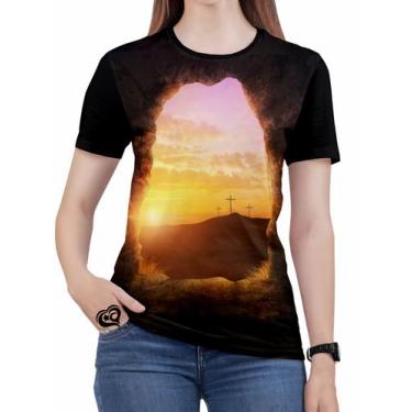 Imagem de Camiseta Jesus Gospel Criativa Feminina Evangélicas Roupa Ca - Alemark