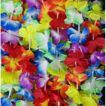 Imagem de Colar Havaiano De Tecido Luxo Flores Fantasia Festas Formaturas - Brbr