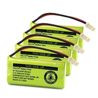 Imagem de Kruta BT166342 BT266342 Bateria de substituição de 2,4 V 800 mAh compatível com BT183342 BT283342 BT162342 BT262342 VTech CS6114 CS6419 CS6719 at&T EL52300 CL8011 1 telefone sem fio (pacote com 4)
