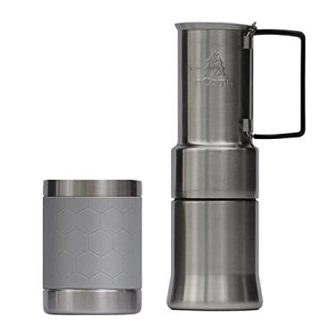 Imagem de nCamp - Café, cafeteira portátil, máquina de café expresso portátil, cafeteira compacta para acampamento, cafeteira de viagem de aço inoxidável com xícara de café de acampamento, reutilizável, 355 ml