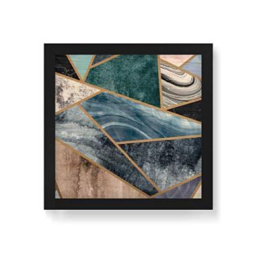 Imagem de Arte Maníacos Quadro Decorativo em Madeira Mosaico de Mármore - 30x30cm (Moldura caixa em laca preta)