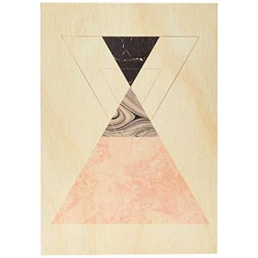 Imagem de Arte Maníacos Quadro Decorativo em Madeira Geométrico Triângulos Pirâmide - 46x32,5cm