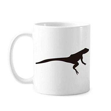 Imagem de Caneca de cerâmica preta com retrato de animal Lizad Caneca de porcelana de café
