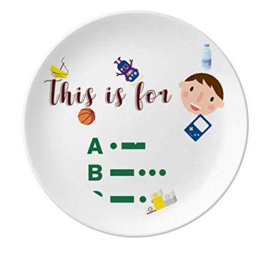 Imagem de Morse Code One Two Point Line Representation Porcelain Plate Dinner Round Dish Boy Man