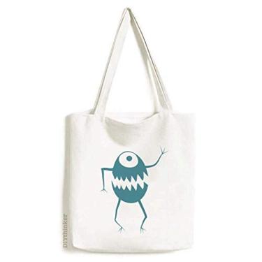 Imagem de Cyclops Alien Criature Art Deco Gift Fashion Tote Canvas Bag Shopping Satchel Casual Bolsa