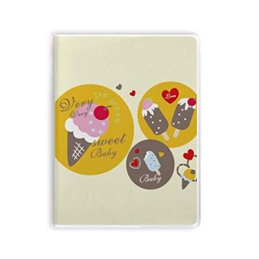 Imagem de Diário de capa macia para caderno de sorvete de cereja coração picolé doce