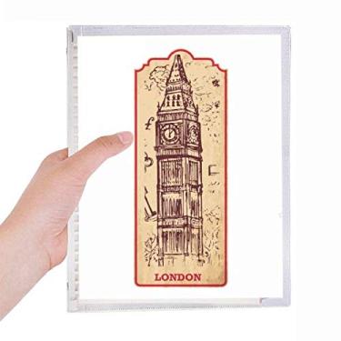 Imagem de Caderno com estampa de marcos da bandeira da Inglaterra Big Ben, diário de folhas soltas recarregável