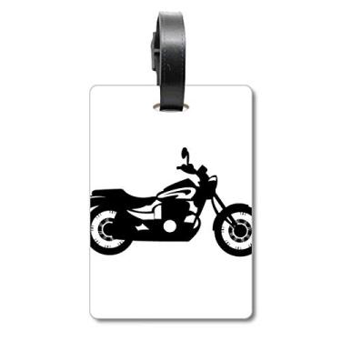 Imagem de Ilustração de motocicleta mecânica preta para mala, etiqueta para bagagem, cartão para pendurar