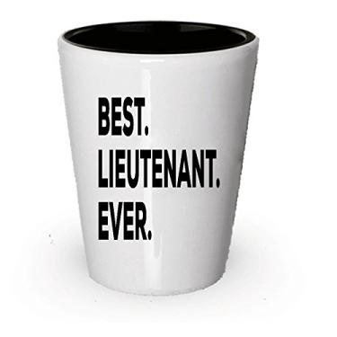 Imagem de Copo de tiro de tenente – Melhor tenente de todos os tempos – Presentes de tenente – Coronel bombeiro da polícia – de despedida aposentada para aniversário de Natal – Mordaça engraçada – Barata (1)