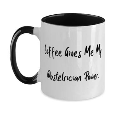 Imagem de Obstetra inspiradora, Coffee Give Me My Obstetrician Power, reutilizável, aniversário, dois tons, caneca de 325 ml para amigos