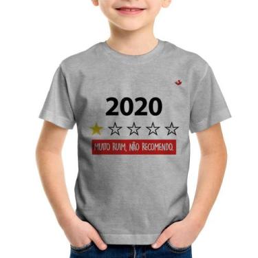 Imagem de Camiseta Infantil 2020 - Muito Ruim, Não Recomendo. - Cinza - Foca Na