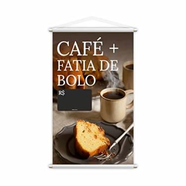 Imagem de Banner Café Fatia de Bolo Preço Cafeteria Lona Grande
