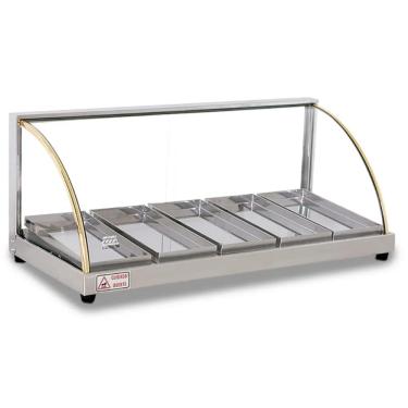 Imagem de Estufa Vitrine Elétrica Curva Quente 5 Bandejas Inox Tita
