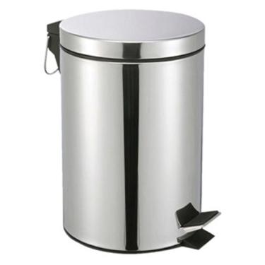 Imagem de Lixeira De Aço Inox Redonda 5 Litros Casa Banheiro Lixo