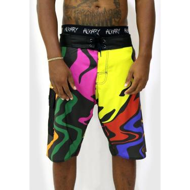 Imagem de Bermuda Água Alkary Escrito Multicolorida-Masculino