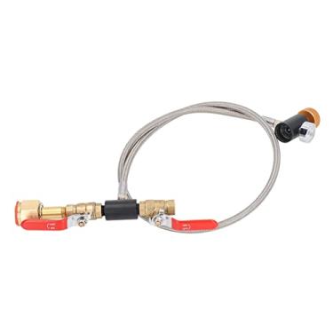Imagem de Adaptador de Mangueira de CO2 de Tamanho Padrão, Adaptador de Substituição de Cilindro Trançado de Aço Inoxidável Com Manômetro para Enchimento de Máquina de Refrigerante