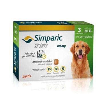 Imagem de Antipulgas Zoetis Simparic 80 mg para Cães 20,1 a 40 Kg