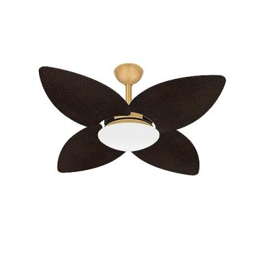 Imagem de Ventilador Teto Dourado 4 Pás Palha Quarto Winds Ventax 110V