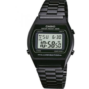 Imagem de Relógio de Pulso Casio Unissex Vintage Estilo Retrô Moderno Digital Pulseira Aço Inóx Resistente á água Casual Preto B640WB-1ADF