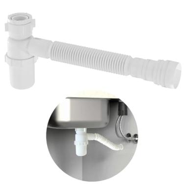 Imagem de Sifão Sanfonado Com Copo 49cm Branco | Astra