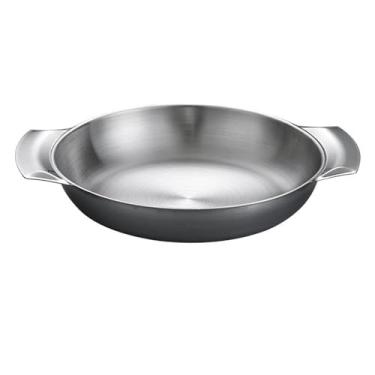 Imagem de Qianly Panela de aço Inoxidável, Frigideira, Alça Dupla, Suprimentos de Cozinha Doméstica, 18cm