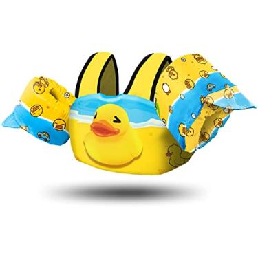 Imagem de Chriffer Colete salva-vidas infantil para meninos e meninas de 13,6 a 25 kg, boias infantis com arnês de ombro e asas de braço para bebês de 2, 3, 4, 5, 6, 7 anos