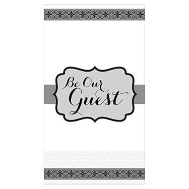 Imagem de Toalhas de papel premium para convidados "Be Our Guest" prata | 16 quilates | 20,32 cm x 10,16 cm