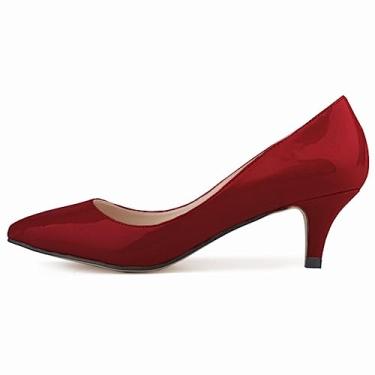 Imagem de ZIRIA Sapatos femininos de salto alto de 5 cm com bico fino sapatos de primavera vestido de casamento grande, Winred, 36