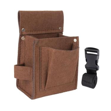 Imagem de Generic Cinto de ferramentas de carpinteiro, bolsa ajustável, de trabalho, organizador de ferramentas, bolsa para carpintaria, faz-tudo, marrom S