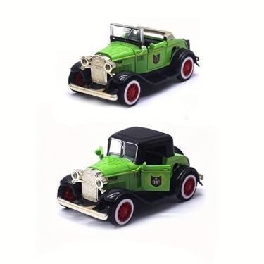Imagem de Power Toys TECH - Miniatura Carro Antigo : Carrinho de Ferro com Portas que Abrem e Pneus de Borracha Cor Verde