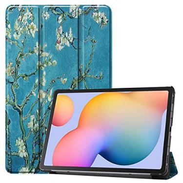 Imagem de ZZOUGYY Capa para tablet Samsung Galaxy Tab S6 Lite 10,4 SM-P610 P613 P615 P619 (versão 2020/2022), capa de couro leve com suporte ultra fólio para Galaxy Tab S6 Lite P610 10,4 polegadas (KST-flor de