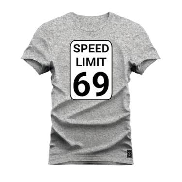 Imagem de Camiseta Plus Size Shirt Premium 30.1 Algodão Estampada Speed Limited Cinza G3