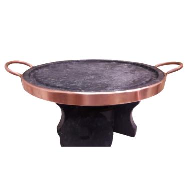 Imagem de Kit Fondue em pedra sabão para carne 32 cm - fogareiro + grelha - curado