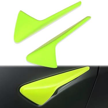 Imagem de YJMOTOR Capa de proteção de câmera lateral Tesla para modelo 3 Y HW4.0, fluxo de ar lateral, tampa de ventilação da câmera, decoração, acessórios de acabamento de proteção externa, 2 peças (verde claro)
