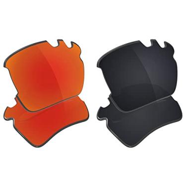 Imagem de Galvanic Lentes de reposição para óculos de sol Oakley Flak 2.0 XL ventilados OO9188 - Várias opções, Rubi + preto polarizado - Combo Pack, 0