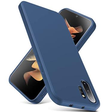 Imagem de YSLBWLE Capa para Samsung Galaxy Note 10 Plus, capa fina de silicone líquido, à prova de choque, fina para Samsung Galaxy Note 10 Plus, capa protetora de câmera de corpo inteiro - azul 2-sam n10p-02