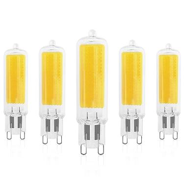 Imagem de LUXRITE Lâmpada LED G9 regulável 4,5 W, equivalente a halogênio T4 G9 de 50 watts, branco frio 4000K, 450 lúmens, base de pino de vidro G9, ângulo de feixe de 320°, listado ETL (pacote com 5)