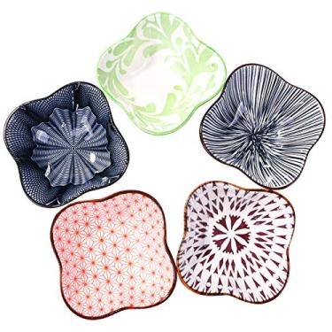 Imagem de BOSILI Conjunto de 5 tigelas de molho de soja de cerâmica para tempero de churrasco de ketchup de sushi