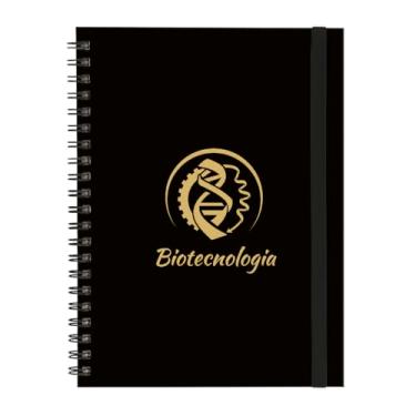 Imagem de Caderno Universitário Plus 1 Matéria Profissões Biotecnologia (Preto e Gold)