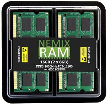 Imagem de NEMIX RAM 16GB (2X8GB) DDR3 1600MHZ PC3-12800 2Rx8 1.35V 204-PIN Non-ECC SODIMM Laptop PC PC Kit de memória sem buffer