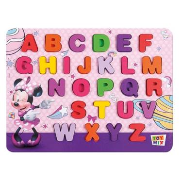Imagem de Brinquedo Encaixe Divertido Disney Minnie, letras maiúsculas em MDF, Toy Mix.